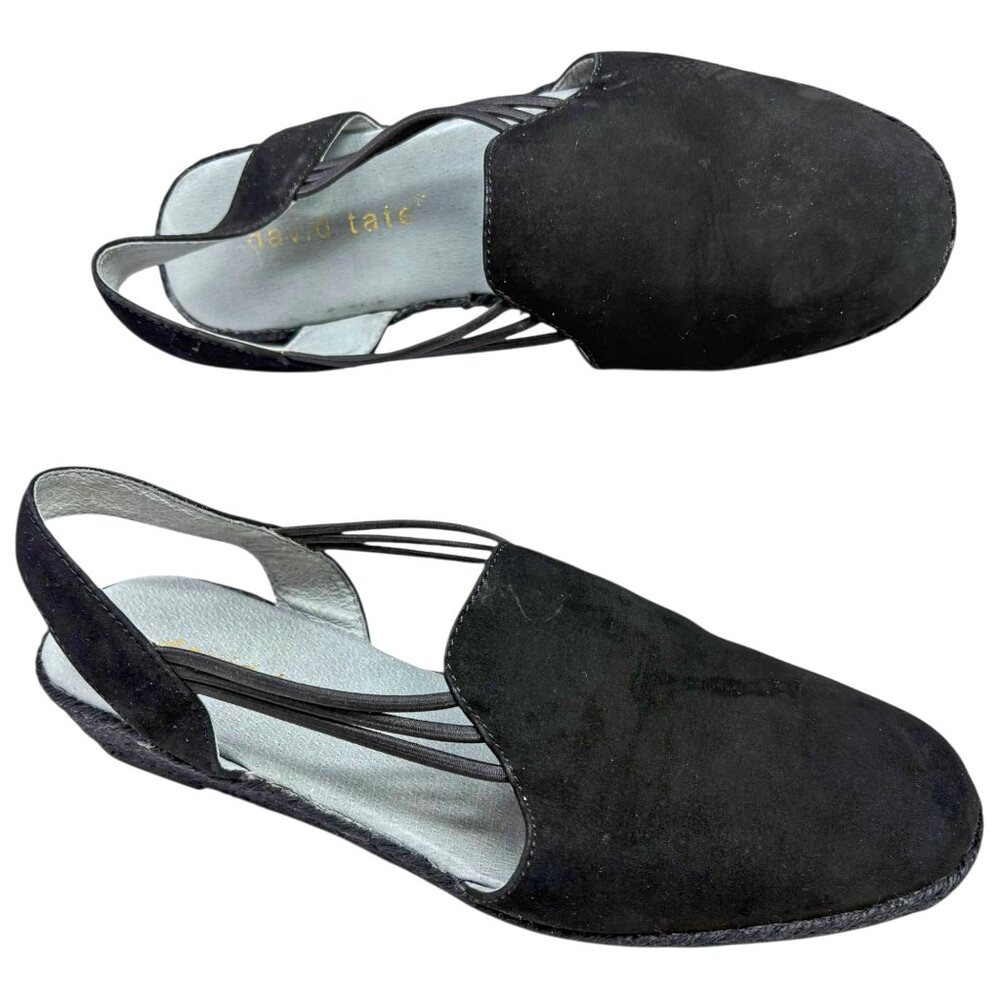 David Tate Nelly Black Nubuck Espadrille Slingback